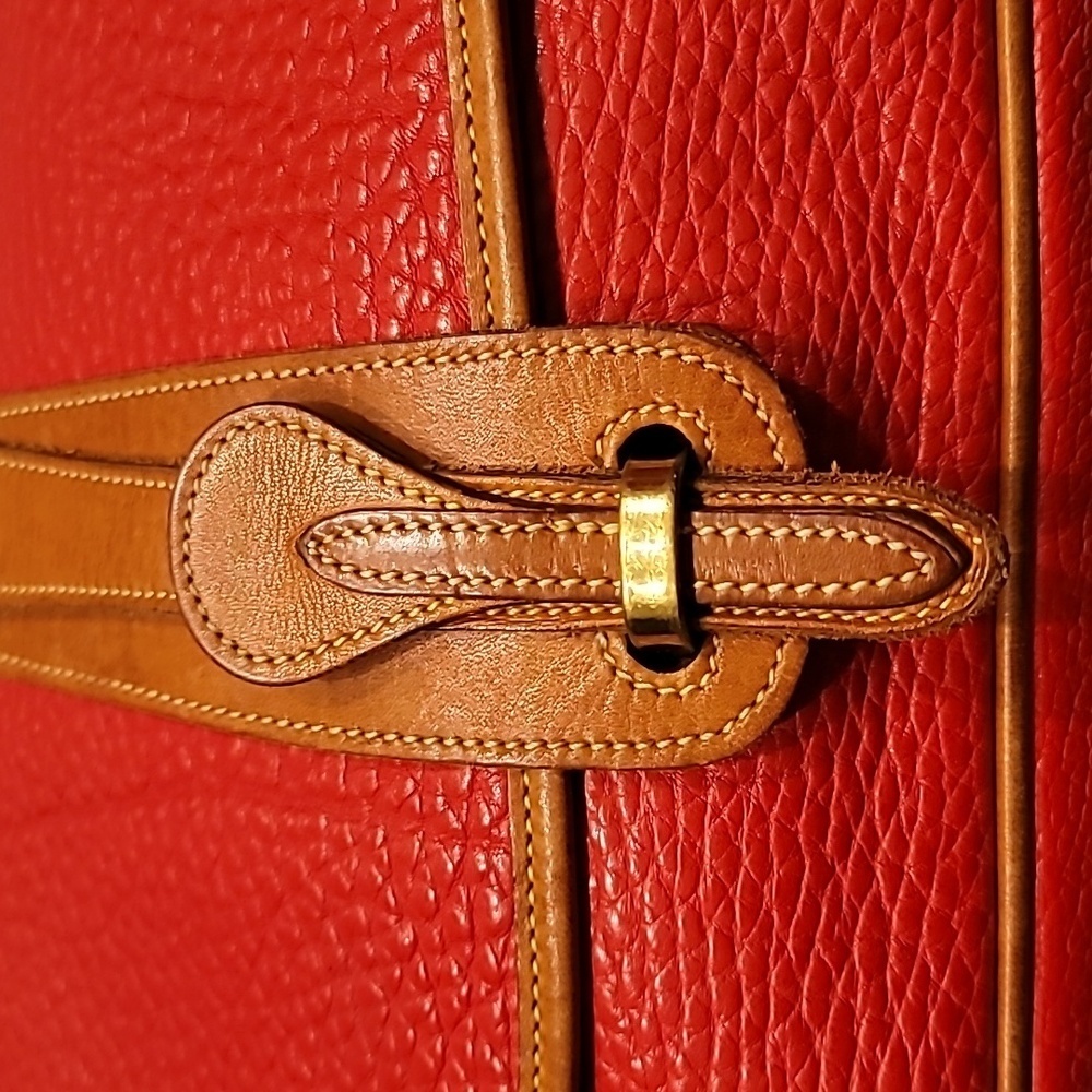 0463. EUC ~ Dooney and Bourke ~ Red Leather Equestrian Over Under Shoulder Bag ~ - Picture 2 of 14